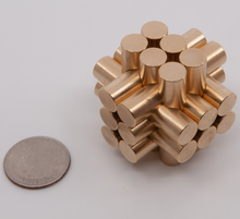 Load image into Gallery viewer, Burrly Legal, an 18 Piece Interlocking Cylindrical Burr Puzzle