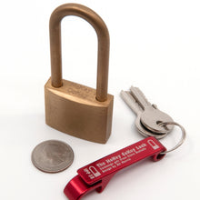 Load image into Gallery viewer, HoKey CoKey padlock and key ring with US quarter for scale